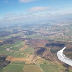 Flugwegposition um 11:28:31: Aufgenommen in der Nähe von Ostalbkreis, Deutschland in 1305 Meter